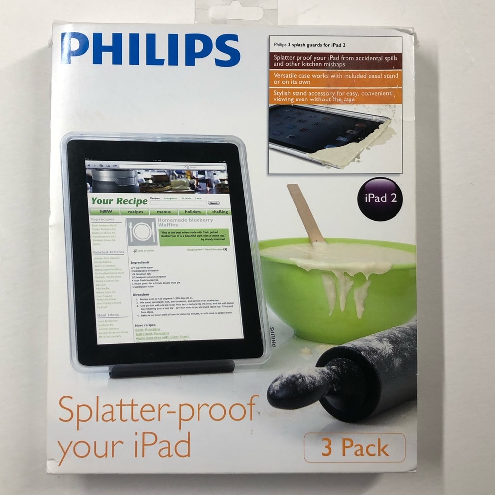 iPad 2 Splashguards - 3Pk Clear NEW Philips Splash Guards